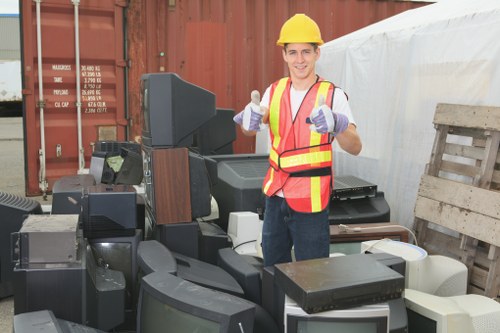 Reusable furniture and household items prepared for charity donation