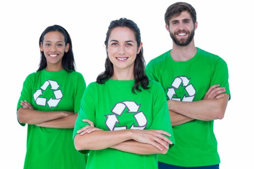 Organized rubbish removal service preparing a cleared property